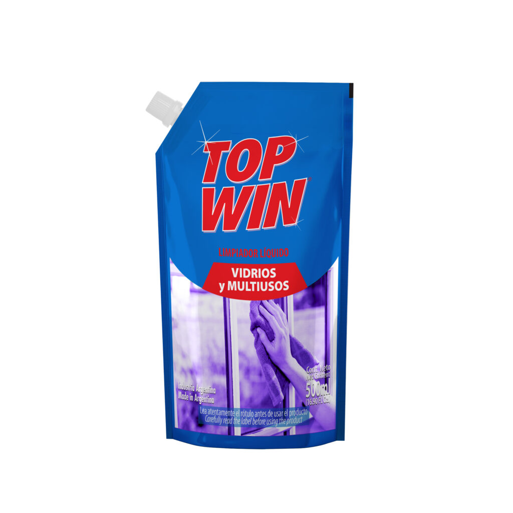 Top Win - Limpiador Líquido Vidrios y Multiusos Doypack x 500 ml