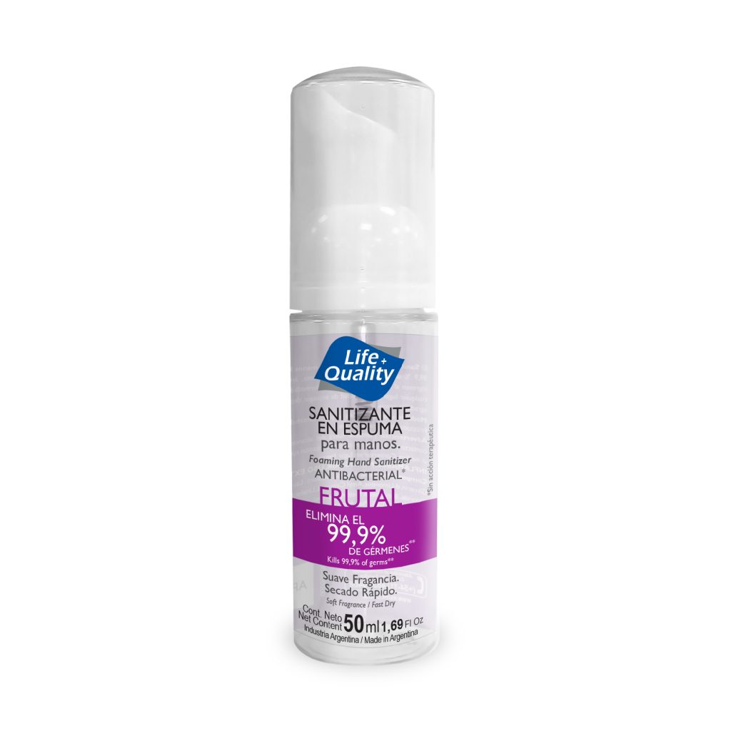 Life+Quality - Sanitizante en Espuma para Manos Frutal x 50 ml